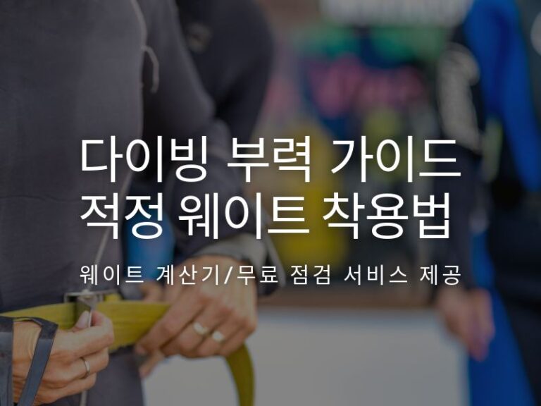 다이빙 부력 가이드 적정 웨이트 착용법